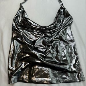 Party Metallic Halter Top